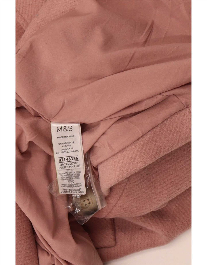 Marks & Spencer Palton dublu pentru femei UK 18 XL, poliester roz