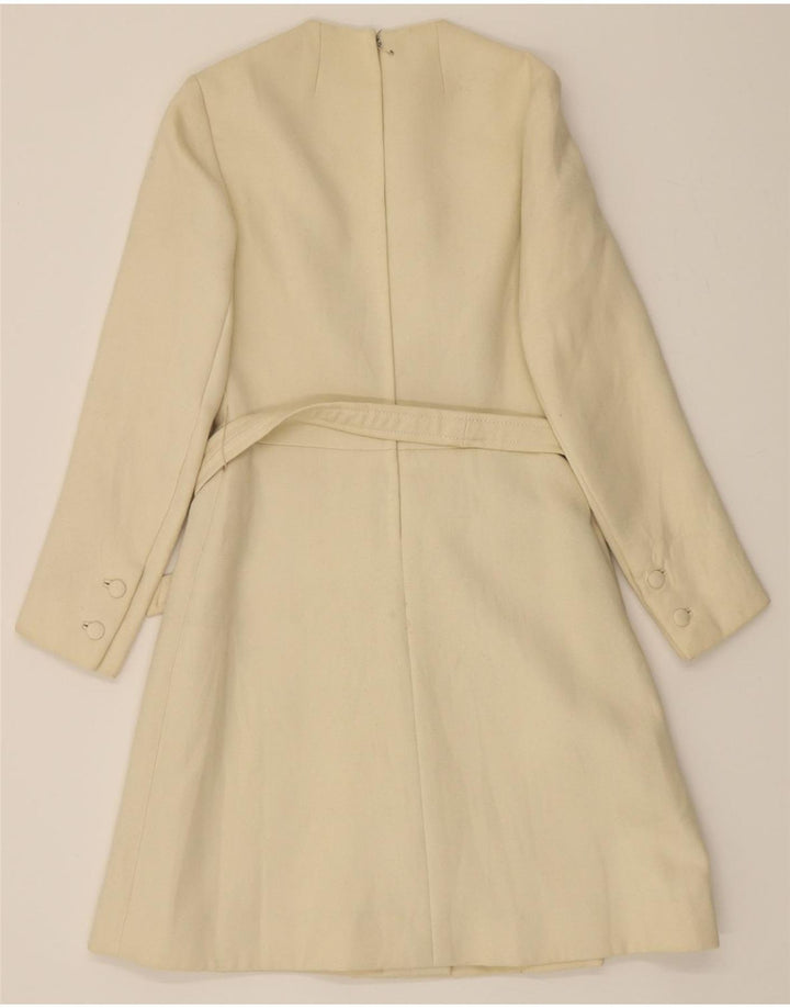 VINTAGE Womens Pullover Overcoat UK 12 Medium Off White Vintage Vintage and Second-Hand Vintage from Messina Hembry 