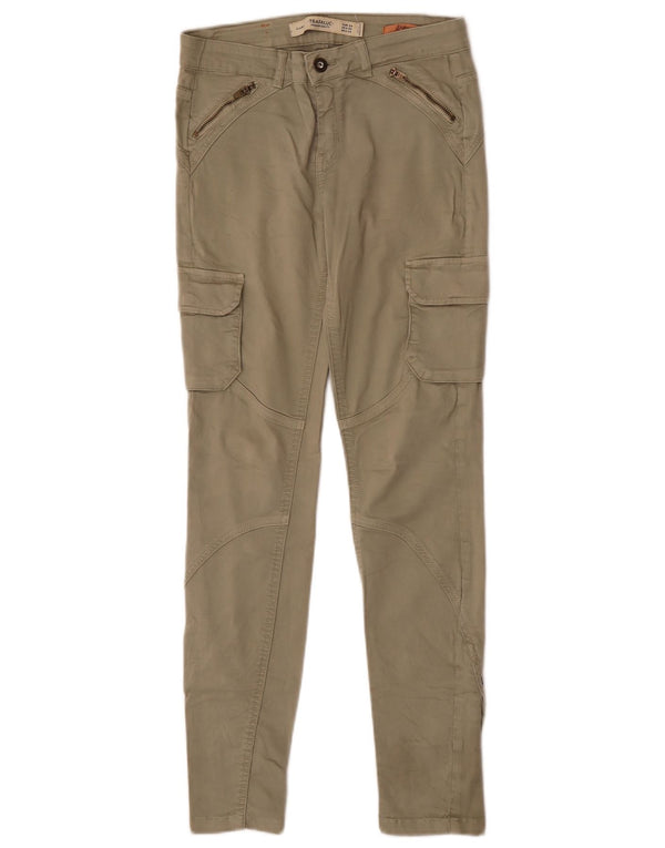 Pantaloni cargo slim pentru femei Zara EU 34 2XS L24 L28 Kaki Bumbac