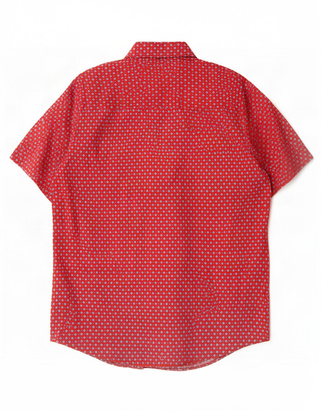 Cămașă cu mânecă scurtă Wrangler pentru bărbați, bumbac geometric roșu mare