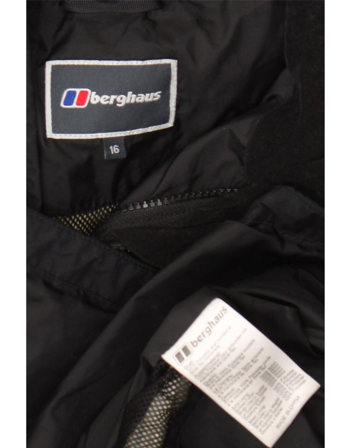 Jachetă de ploaie supradimensionată cu glugă pentru femei Berghaus UK 16 Poliester negru mare