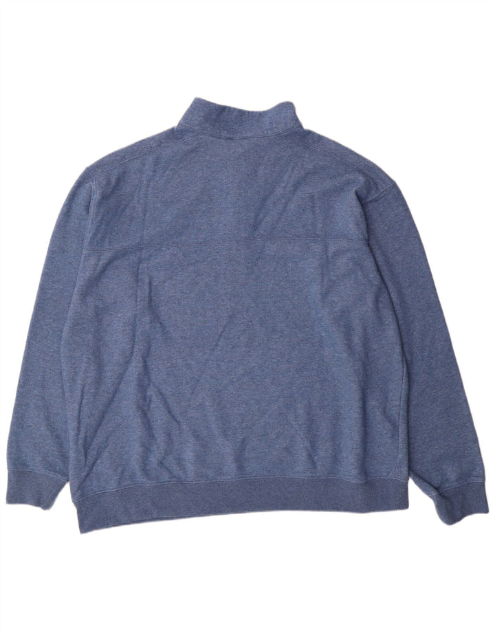 Pulover Columbia pentru bărbați, cu fermoar și gât, bumbac albastru 2XL