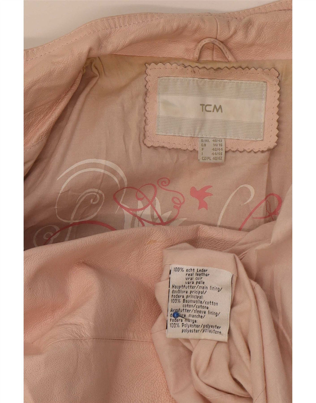 Jachetă de piele pentru femei TCM UK 14/16, mare, roz