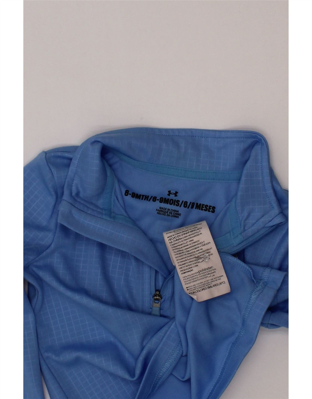 Trening Under Armour pentru bebelusi Pullover Top 6-9 luni Blue Gingham