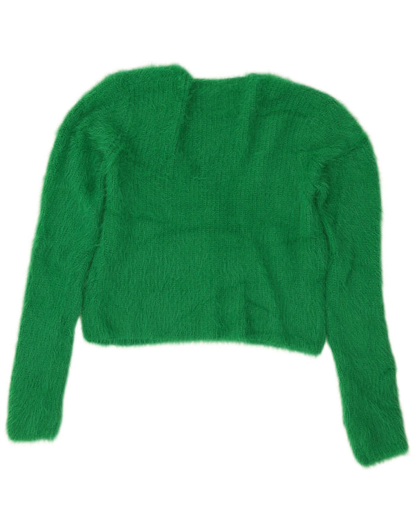 Pulover cardigan pentru femei Zara UK 12, nailon verde mediu