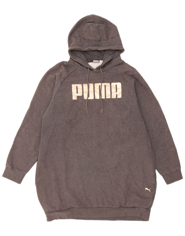 Pulover pentru femei Puma Longline Graphic Hoodie UK 14 Medium Gri Bumbac