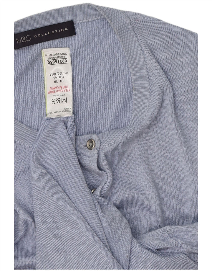 MARKS & SPENCER Pulover cardigan supradimensionat pentru femei UK 18 XL Blue Viscose