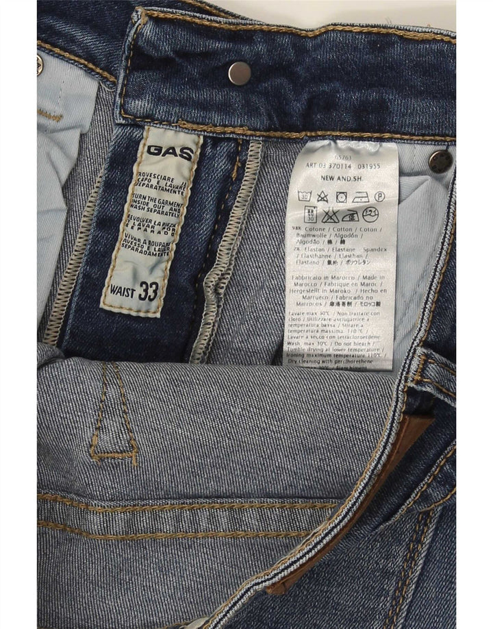 Pantaloni scurți din denim pentru bărbați Gas W33, bumbac albastru mediu
