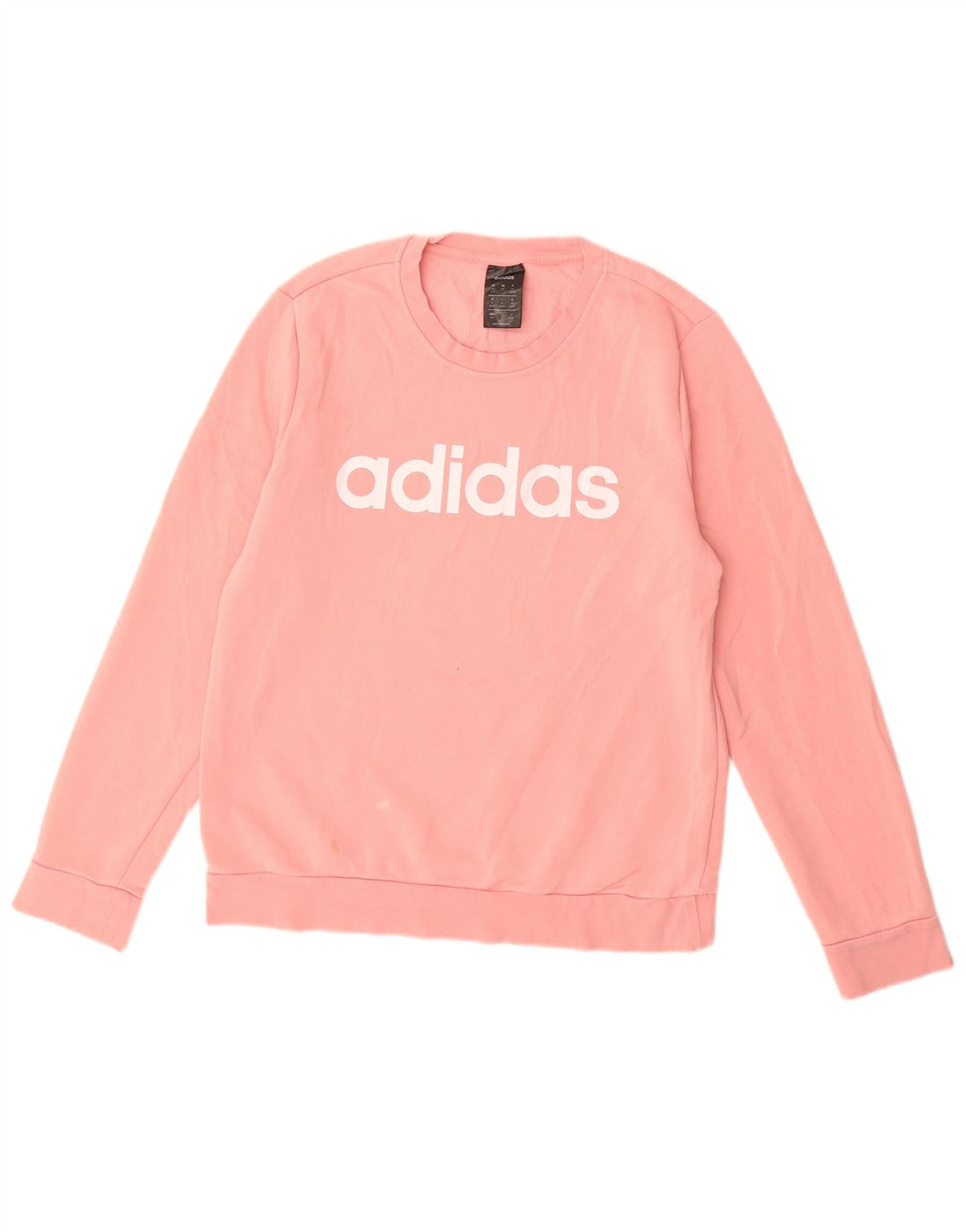 Pulover de hanorac grafic Adidas pentru femei UK 12/14 bumbac roz mediu