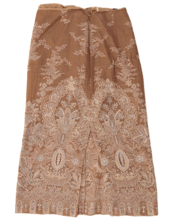 Fusta Midi pentru Damă Luisa Spagnoli IT 46 Large W32 Brown Paisley Wool