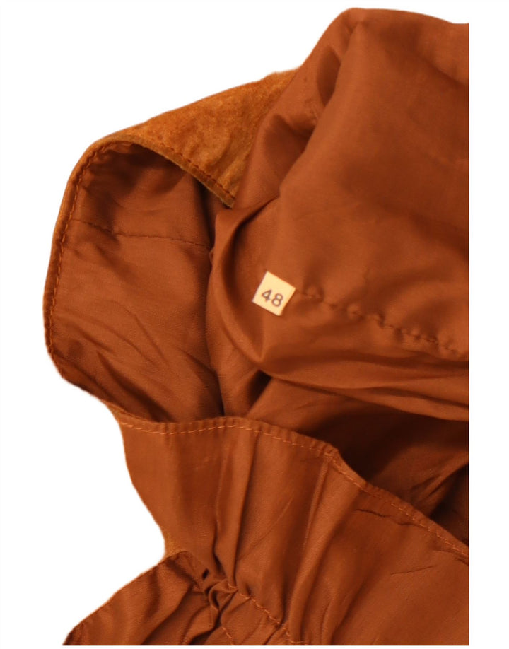 Jey Coleman Gilet de piele intoarsa pentru barbati IT 48 Maro Mediu