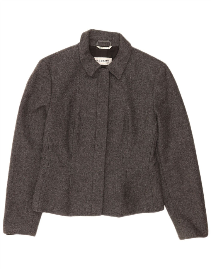 Jachetă Sportmax pentru femei UK 12 Medium Gri Lână Classic