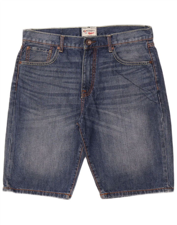 Pantaloni scurți din denim pentru bărbați Peckott W33, bumbac albastru mediu