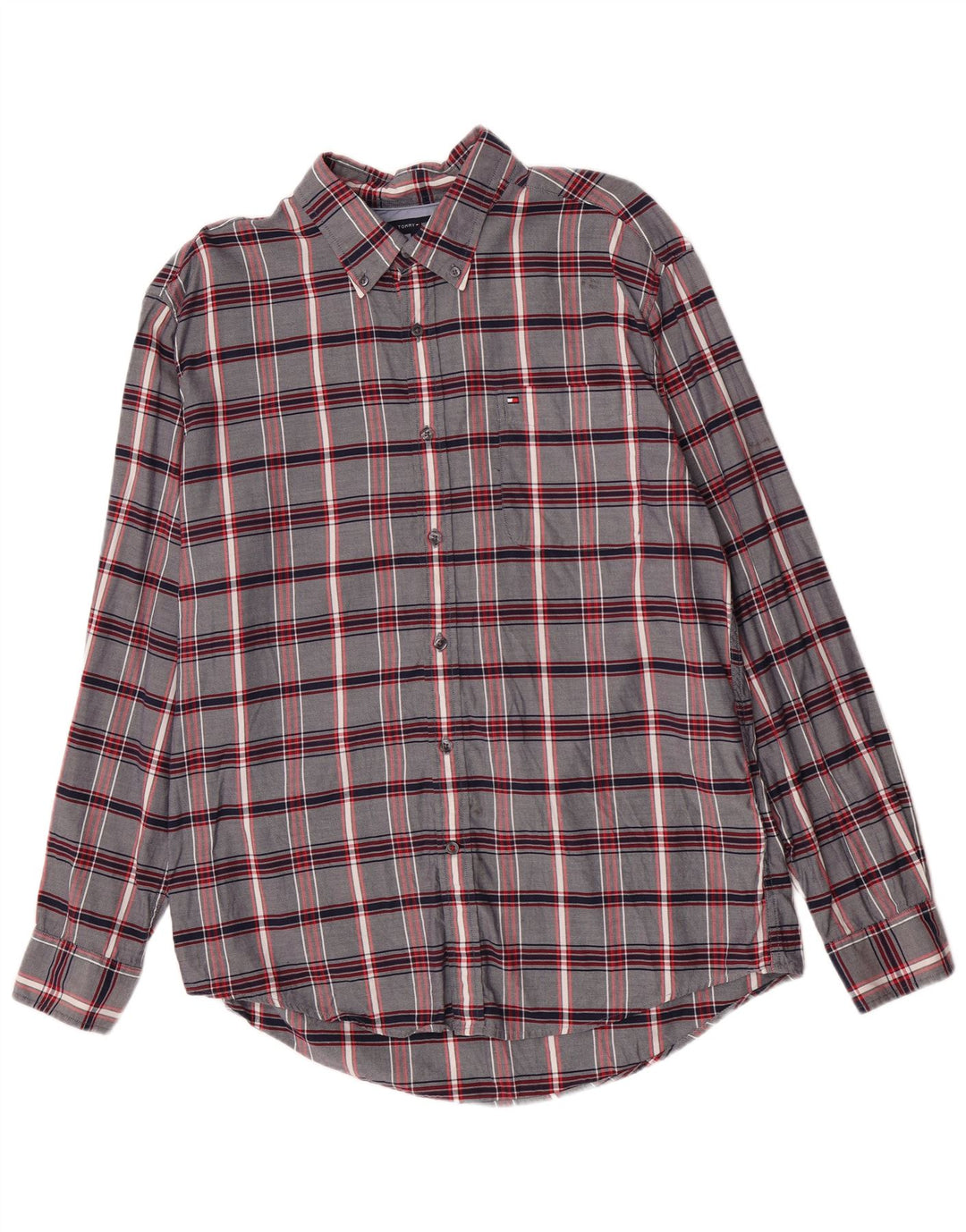 Cămașă pentru bărbați Tommy Hilfiger XL, bumbac cu carouri bleumarin
