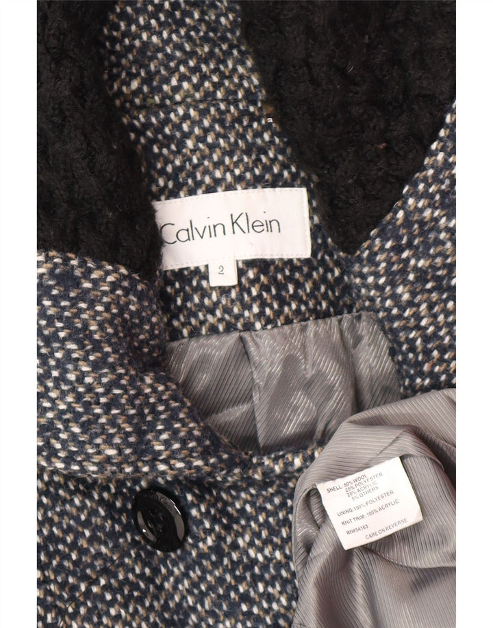 Trench pentru femei Calvin Klein US 2 XS Lână bleumarin