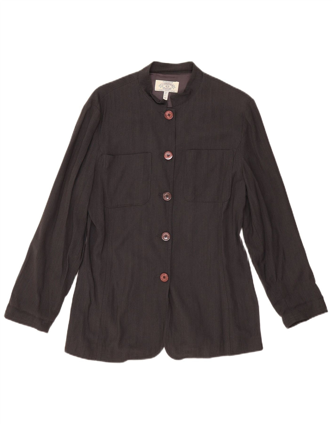 ARMANI JEANS Sacou blazer pentru femei cu 5 nasturi UK 14, mare, negru, viscoza