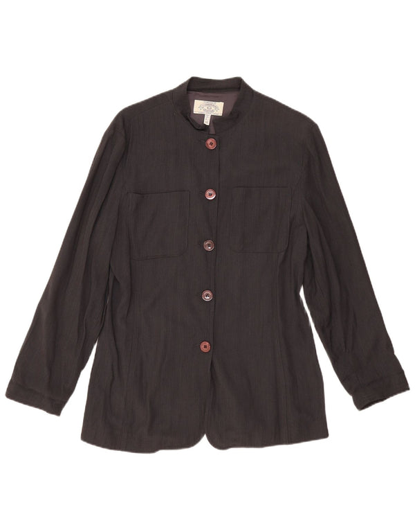 ARMANI JEANS Sacou blazer pentru femei cu 5 nasturi UK 14, mare, negru, viscoza