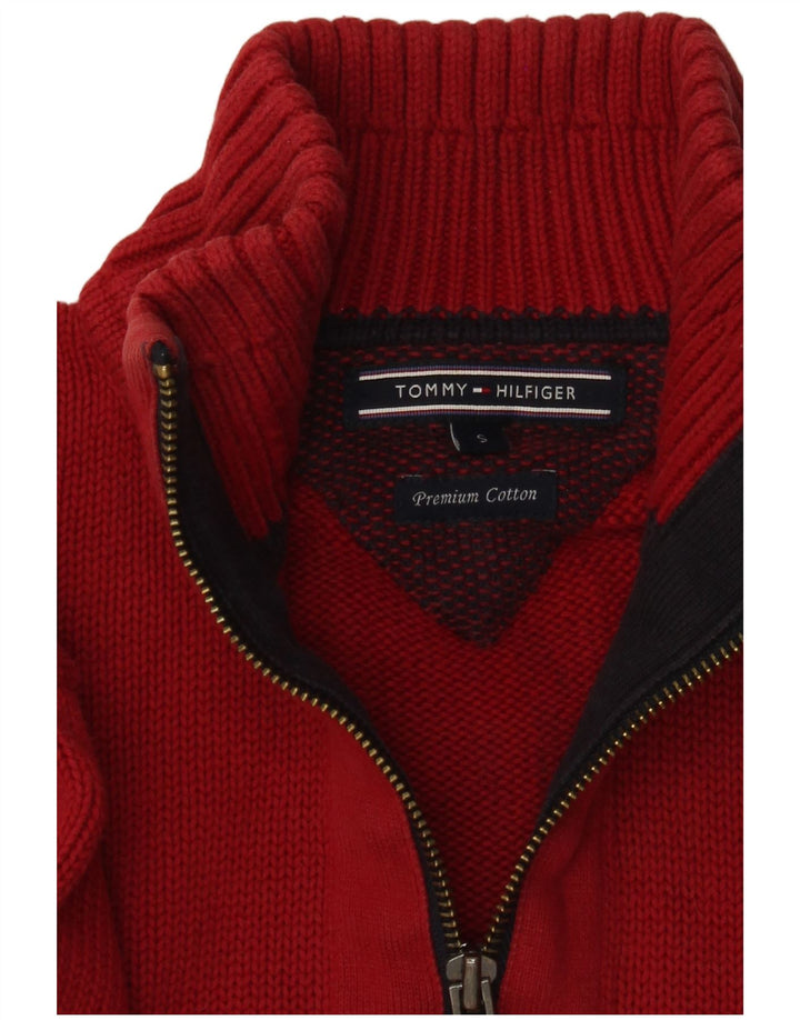 Pulover cardigan pentru bărbați Tommy Hilfiger, bumbac roșu mic