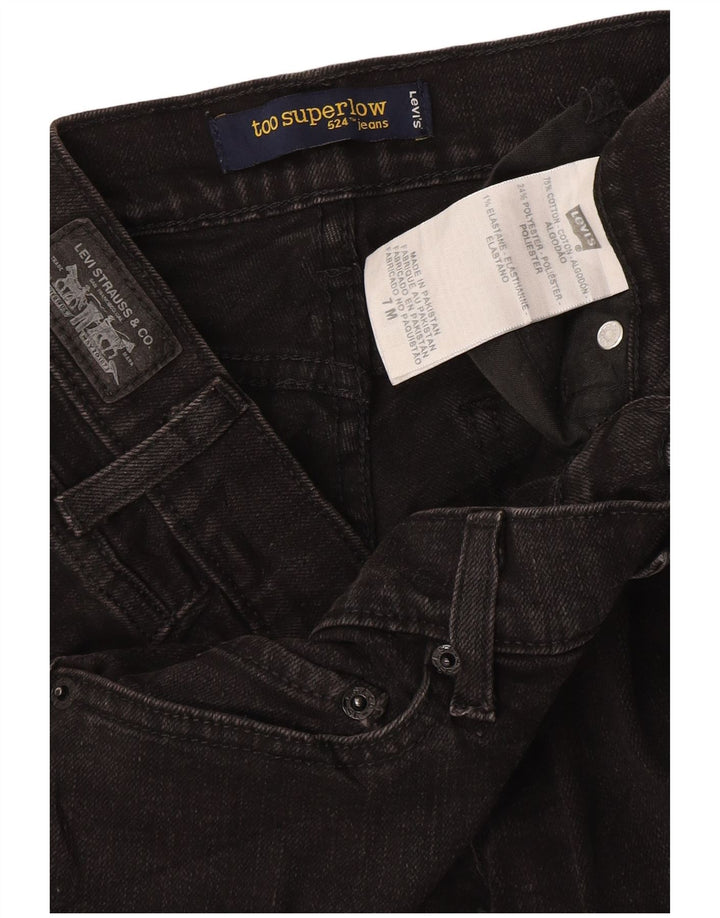 Pantaloni scurți din denim 524 Super Low pentru femei LEVI'S US 7 Medium W30 bumbac gri