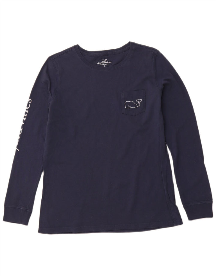 VINEYARD VINES Top grafic pentru bărbați cu mânecă lungă, mic, bleumarin, bumbac