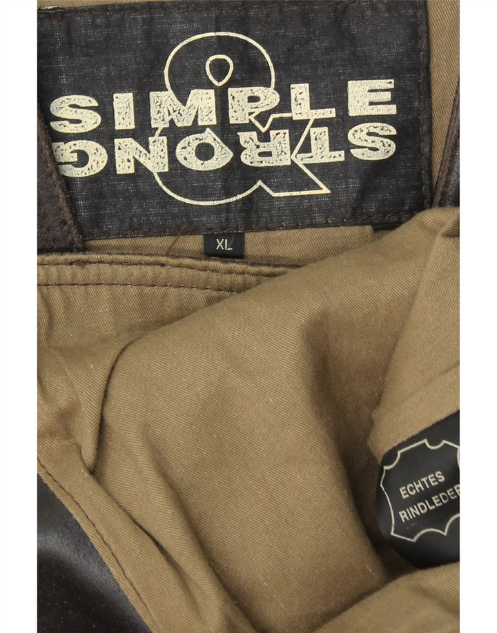 Vestă din piele pentru bărbați VINTAGE XL din piele maro