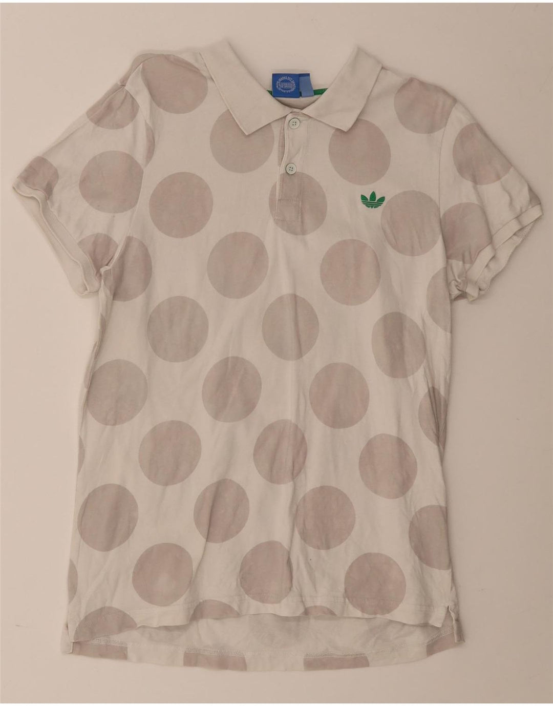 Tricou polo Adidas pentru bărbați, mare, alb, bumbac cu buline