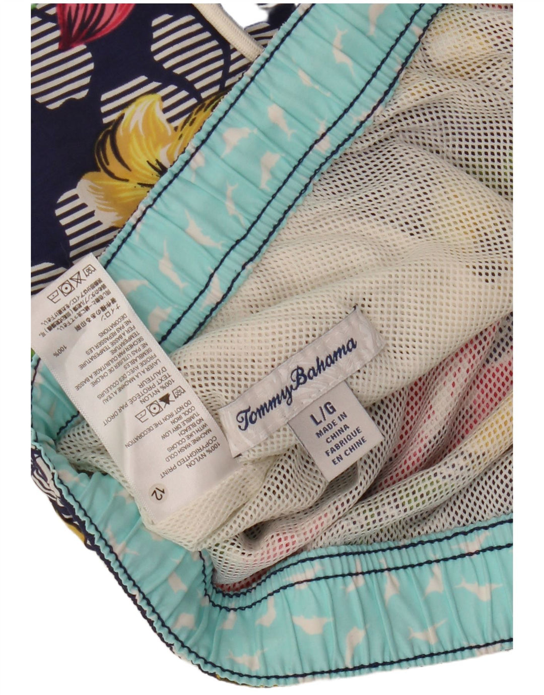 Pantaloni scurți de înot hawaiani pentru bărbați Tommy Bahama, nailon cu flori mari, albastru