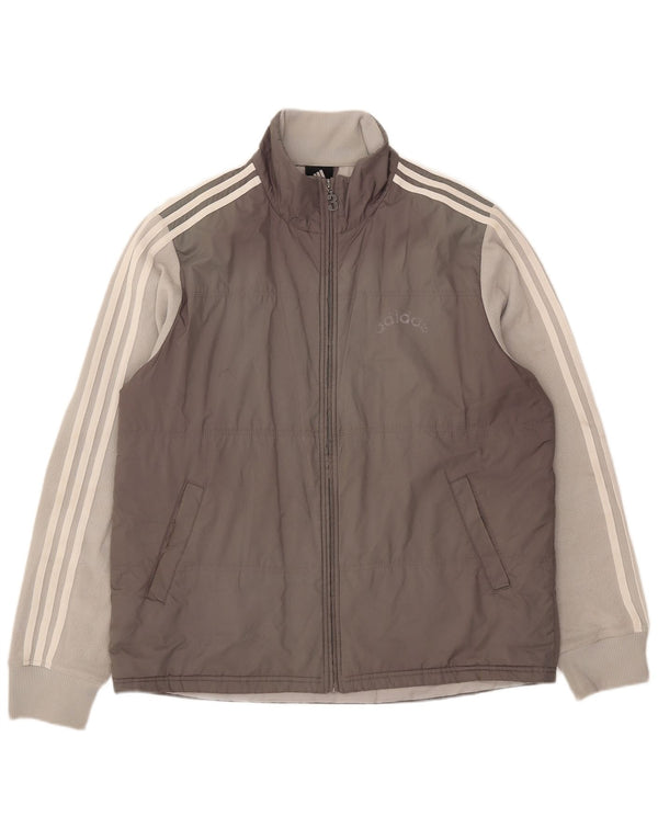 Jachetă căptușită pentru bărbați Adidas UK 40 mare, gri, poliester color bloc