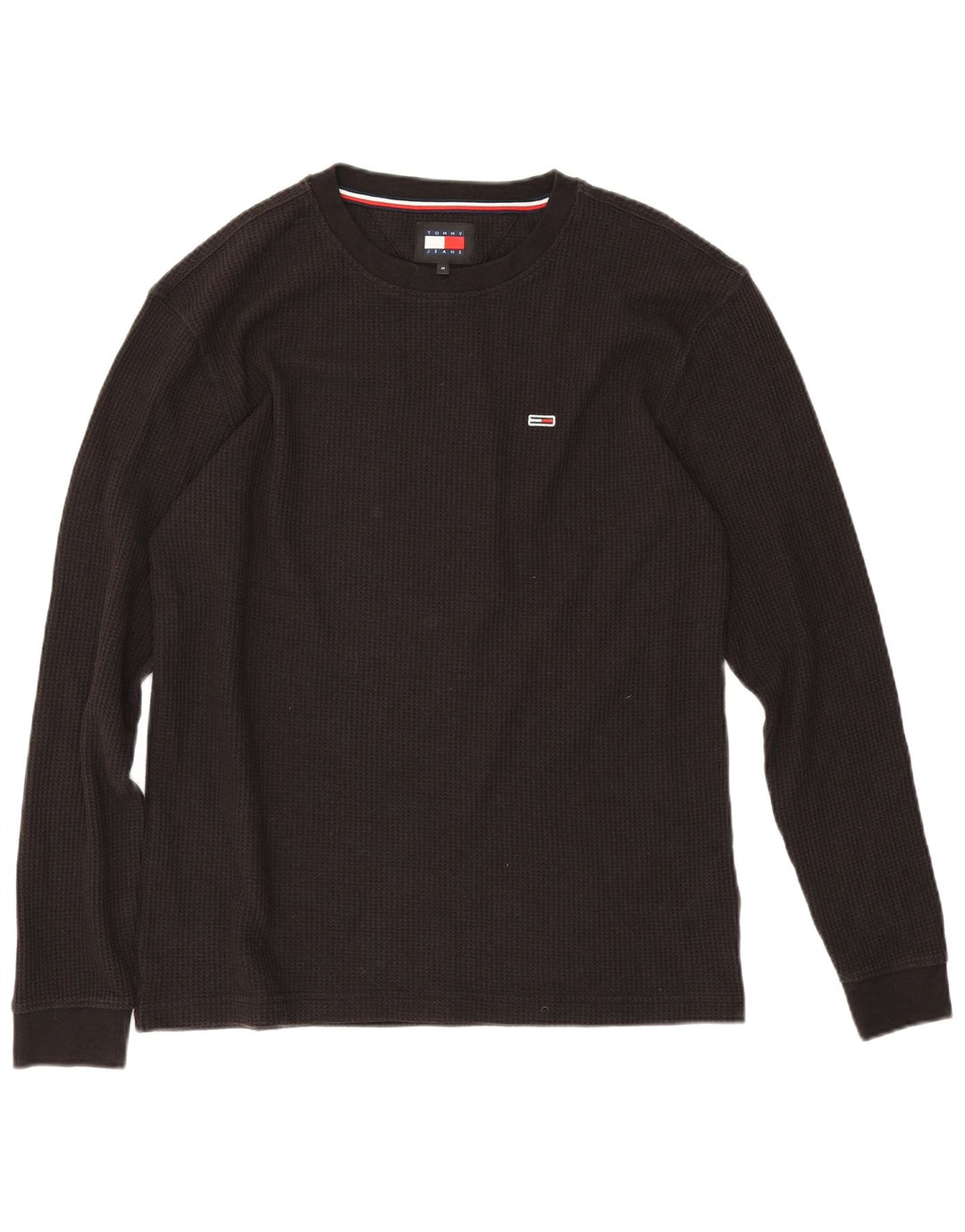 Top pentru bărbați Tommy Hilfiger cu mânecă lungă, bumbac mediu negru