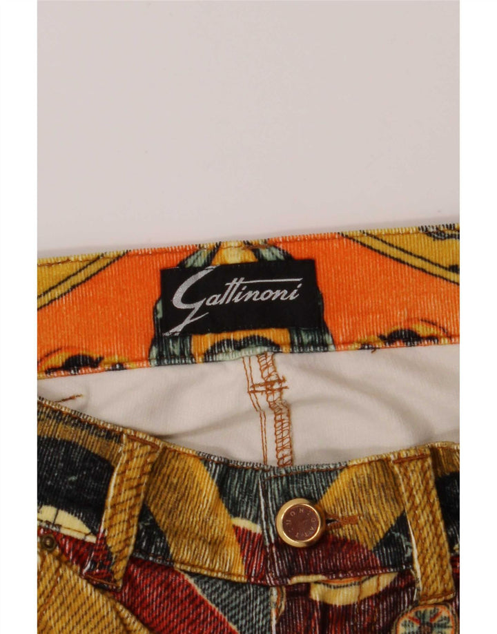 Pantaloni damă Gattinoni cu model abstract din velur L28 L32 multicolori