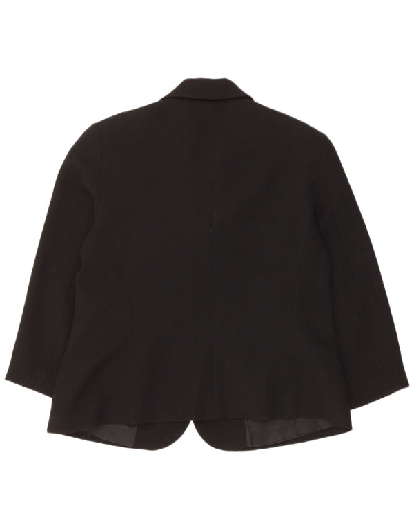Sacou blazer cu 3 nasturi pentru femei Luisa Spagnoli UK 14 Lână neagră medie
