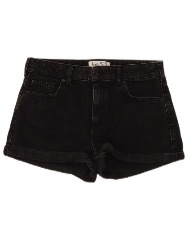 Pantaloni scurți din denim Jack Wills pentru femei UK 8 Small W28 Bumbac negru