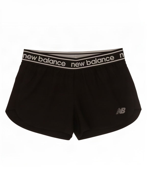 Pantaloni scurți sport grafic New Balance pentru femei UK 10 Small Black