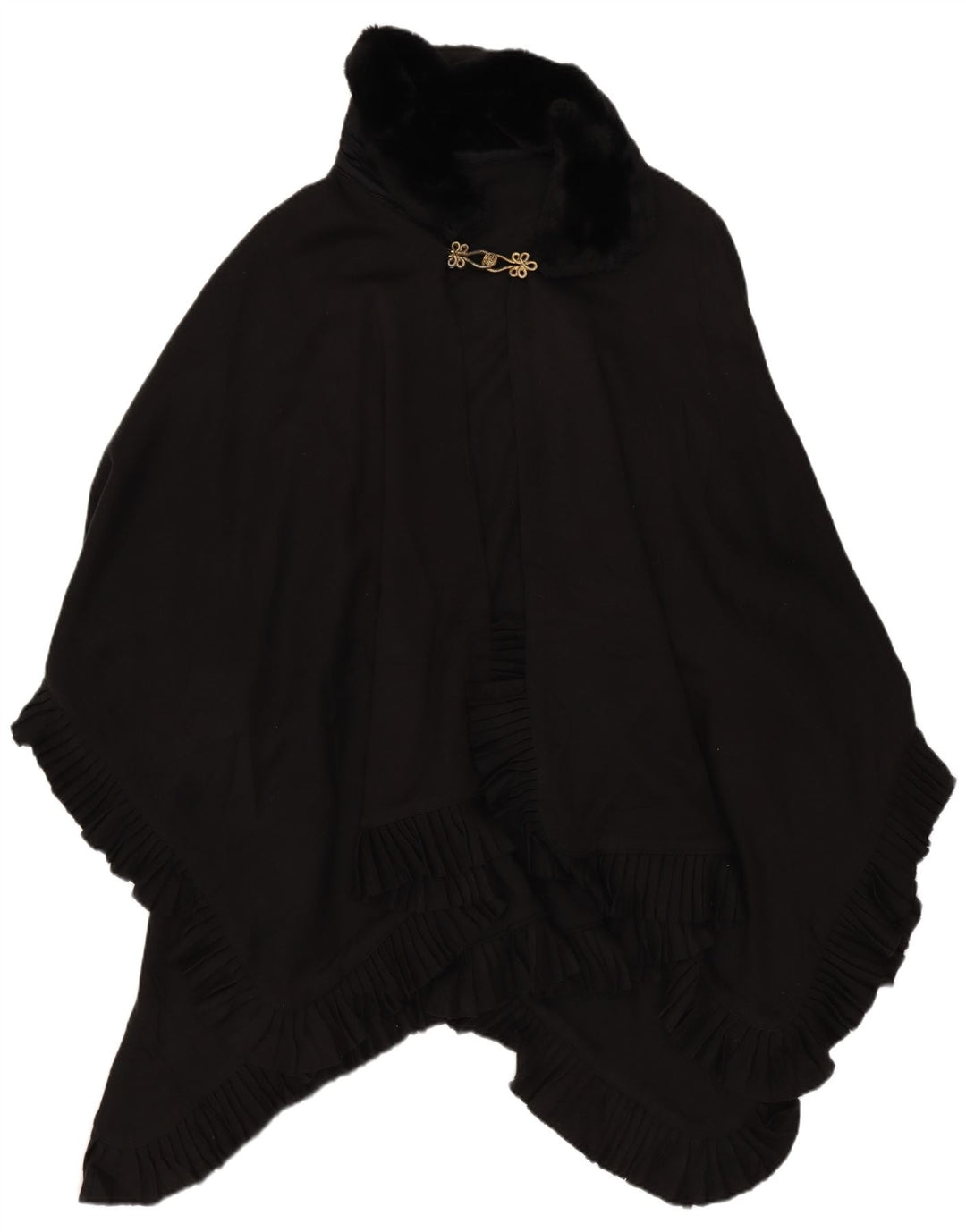 Palton Poncho Vintage pentru Femei Mărime Unică Negru
