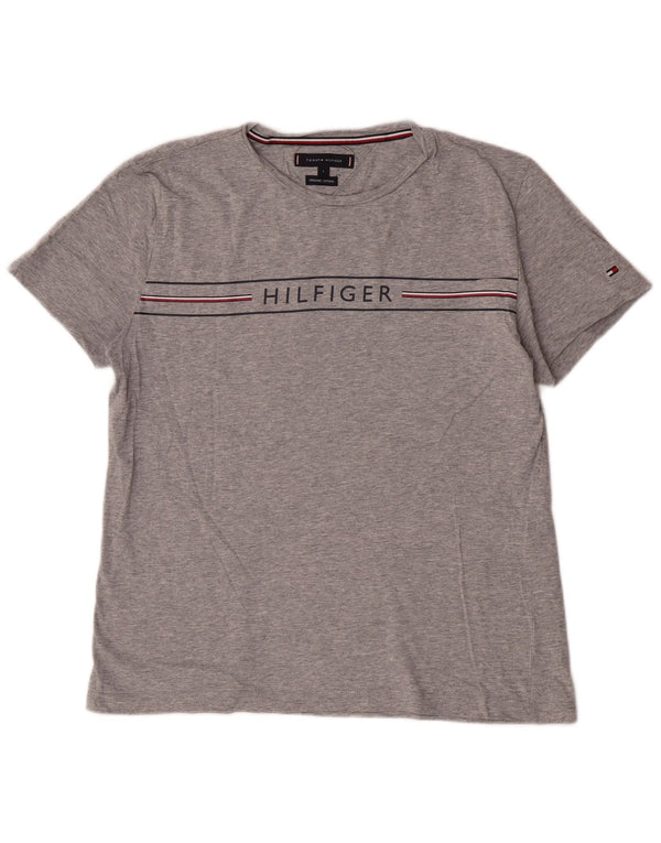 Tricou cu mânecă scurtă pentru femei Tommy Hilfiger Top mare bumbac gri