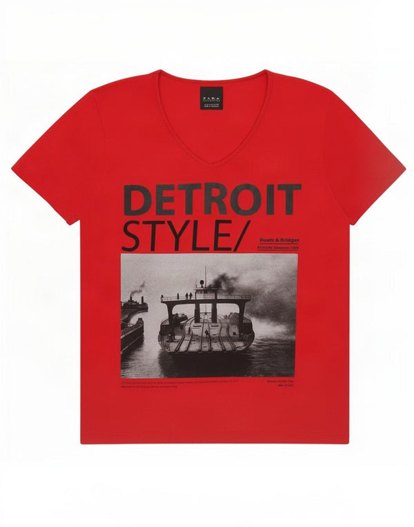 Tricou grafic pentru bărbați Zara Top Medium Red