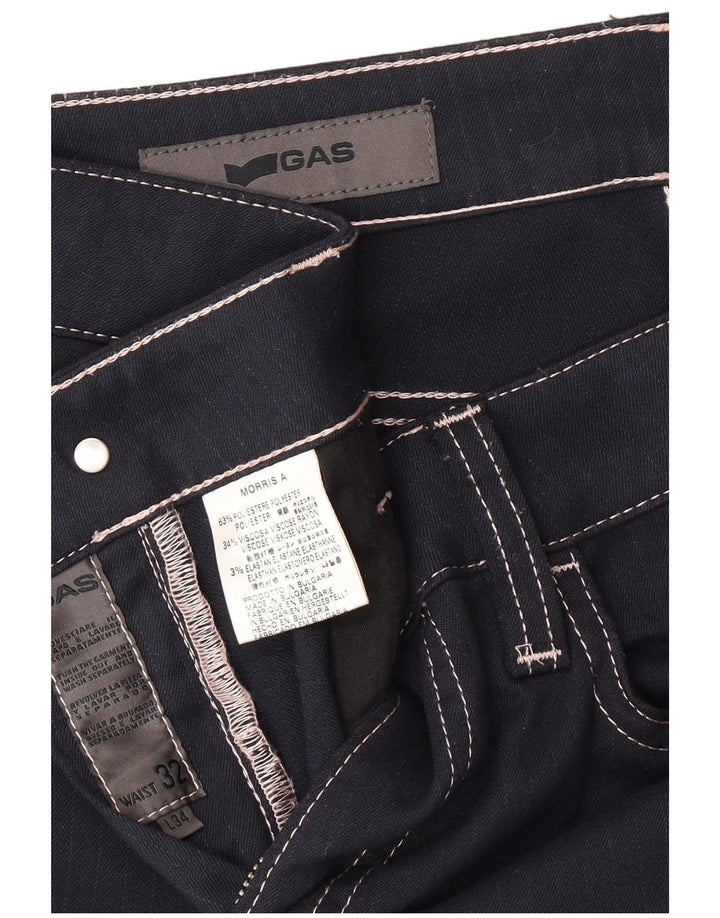 GAS Pantaloni drepti pentru femei L32 L26 Poliester bleumarin