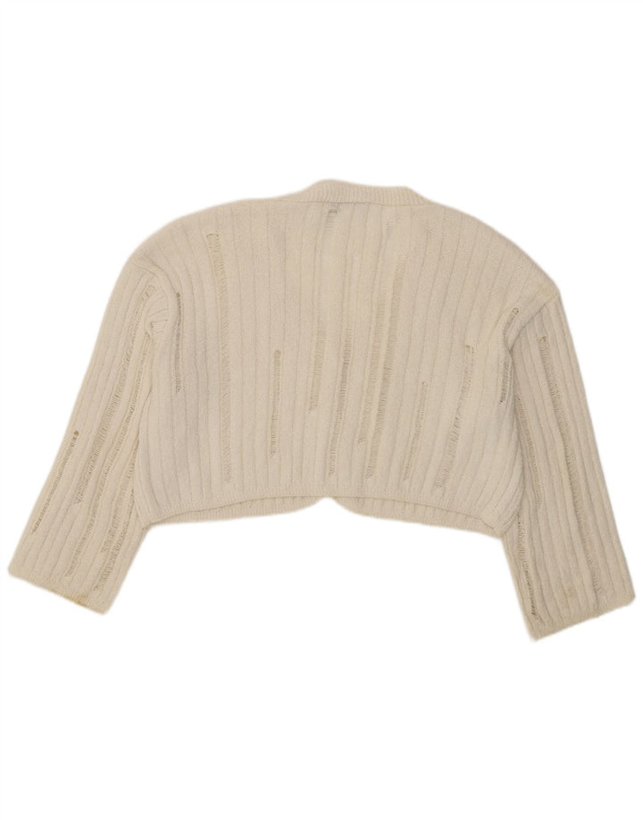 Pulover bolero supradimensionat pentru femei Zara UK 10 mic alb