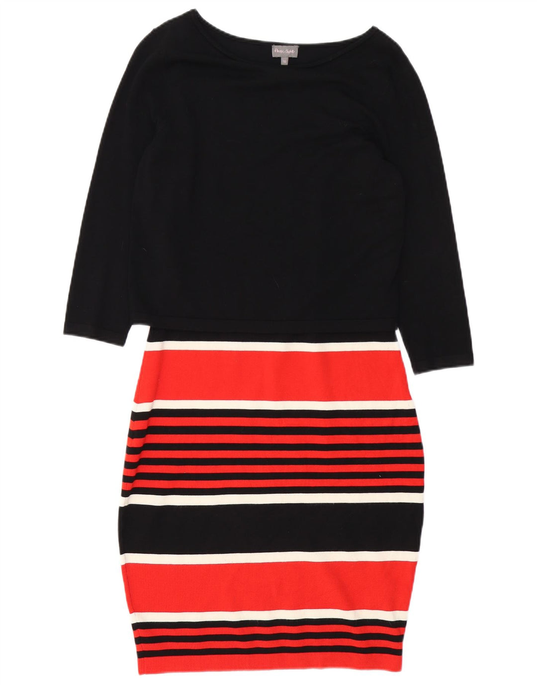 PHASE EIGHT Rochie cu mâneci 3/4 pentru femei UK 10 Mic cu dungi negre