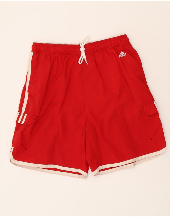 Pantaloni scurți sport adidas pentru bărbați, poliester roșu mare