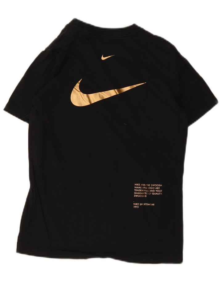 Tricou cu grafic Swoosh Nike pentru băieți Top 10-11 ani mediu negru