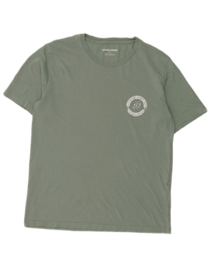 Tricou Jack & Jones pentru bărbați Top din bumbac verde mediu