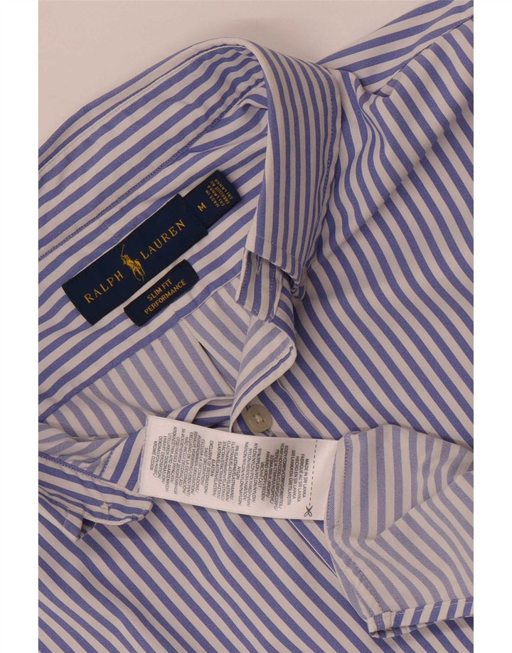 Cămașă pentru bărbați Ralph Lauren Slim Fit Nailon cu dungi albastre medii