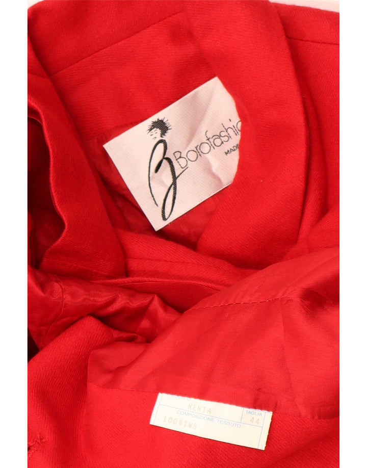 Jachetă vintage pentru femei cu 5 nasturi IT 44 Medium Red Wool Classic
