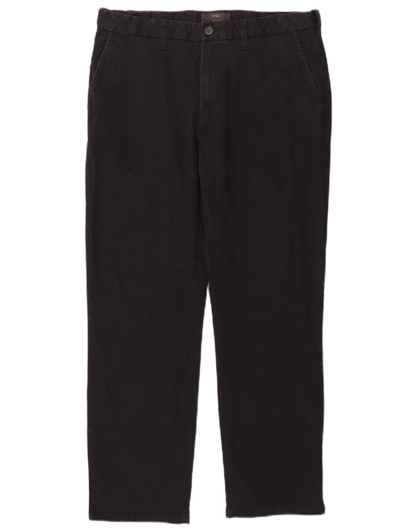 Pantaloni chino obișnuiți pentru bărbați Marks & Spencer L34 L29 bumbac negru