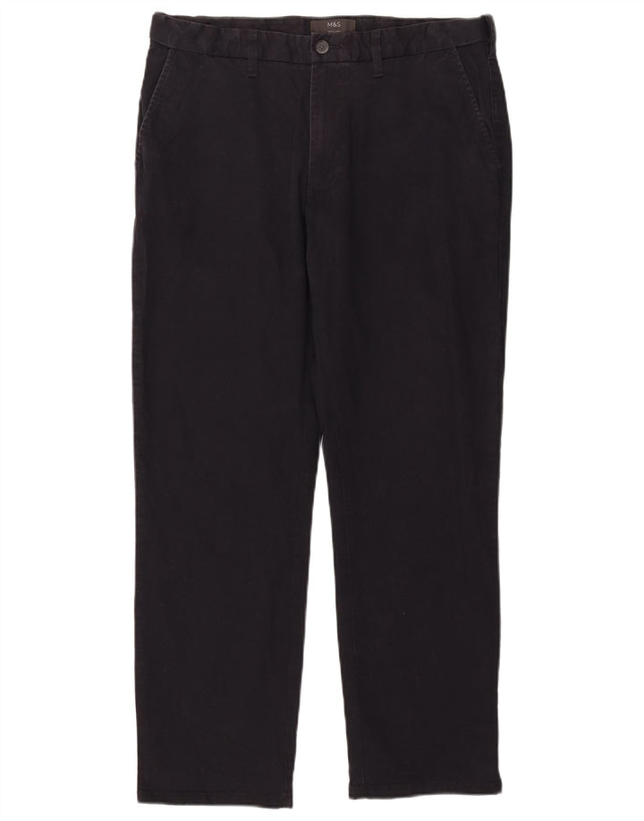 Pantaloni chino obișnuiți pentru bărbați Marks & Spencer L34 L29 bumbac negru