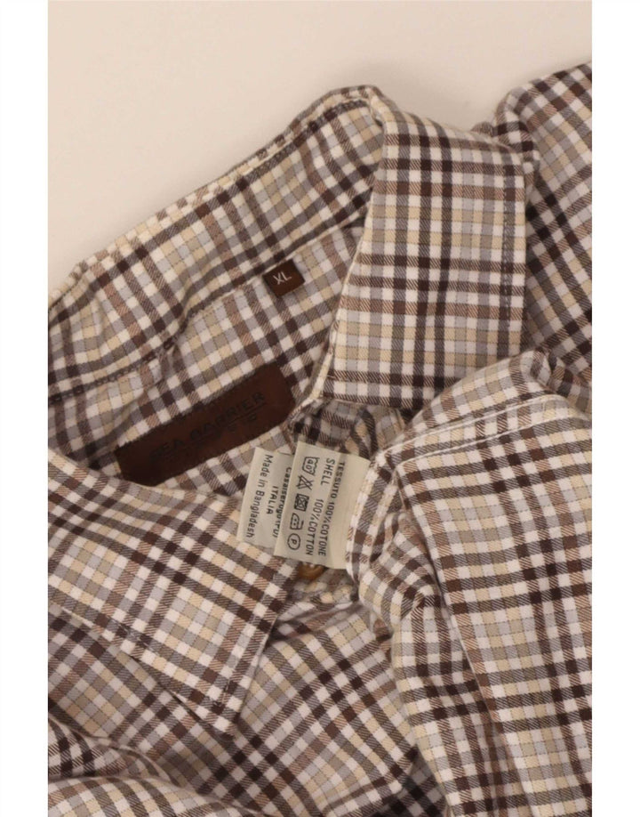 Cămașă pentru bărbați European Project Regular Fit, XL, maro, din bumbac
