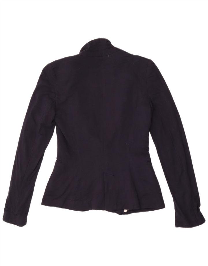 Jachetă Blazer Femei ZARA cu 1 nasture UK 6 XS Viscoză bleumarin
