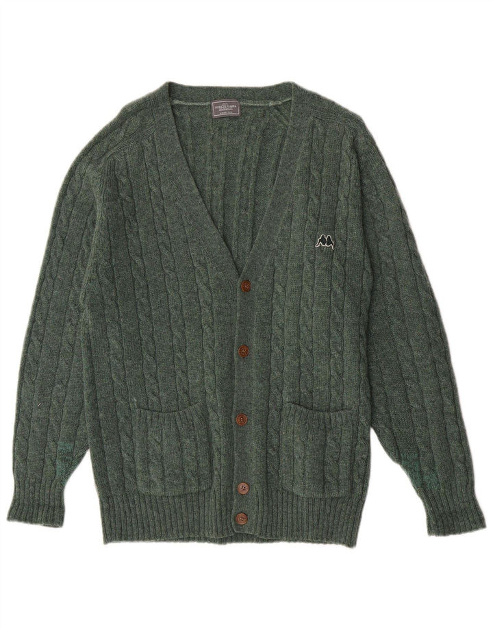 Pulover cardigan pentru bărbați Kappa, verde mediu, lână nouă