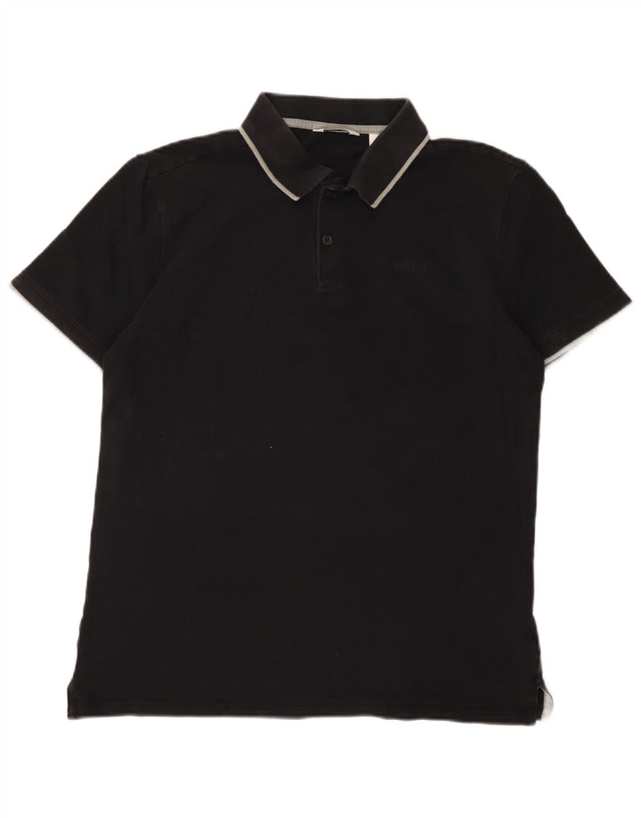 Cămașă polo Calvin Klein pentru bărbați, bumbac negru mediu